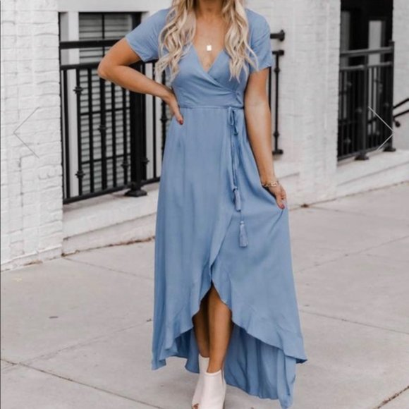 Pink Lily Dresses & Skirts - Pink Lily Spring A Magnificent Night High Low Maxi Dress Sage Medium